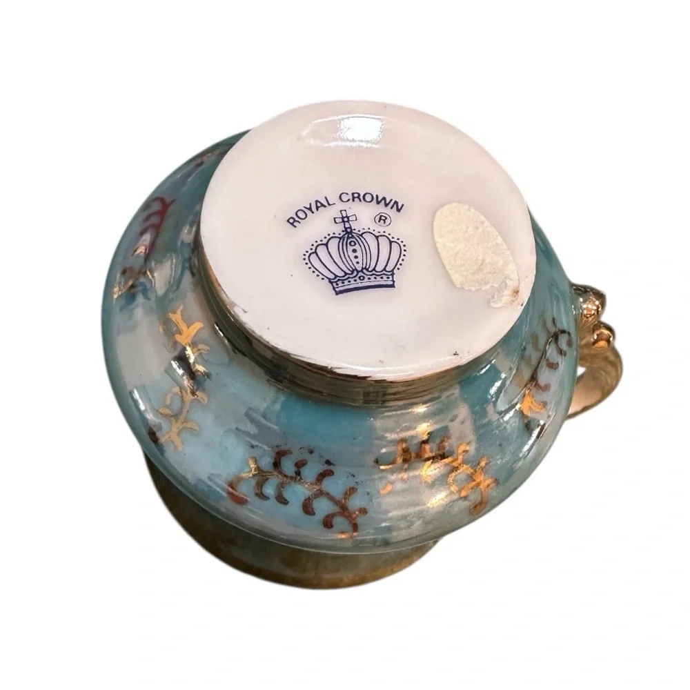 Royal Crown Demitasse Teacup and Saucer Set. Vintage